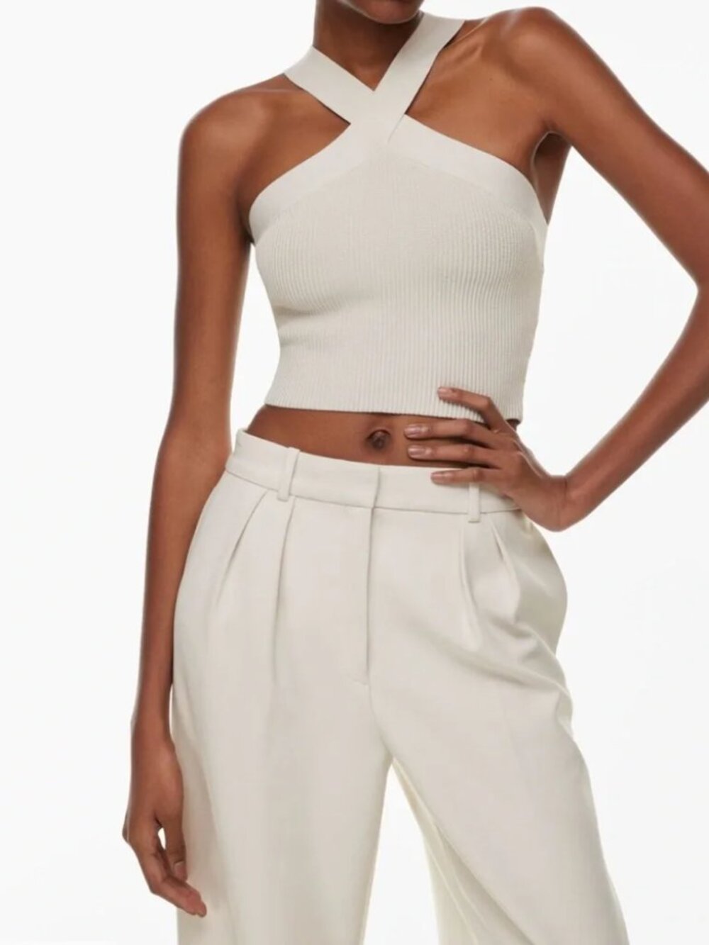 Sculpt Knit Criss Cross Cropped Tank